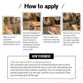 Moresoo Hair Extensions Tape Ash Blonde 22in colour comparison