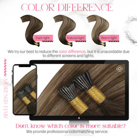 Moresoo I Tip Hair Extensions in a natural straight style