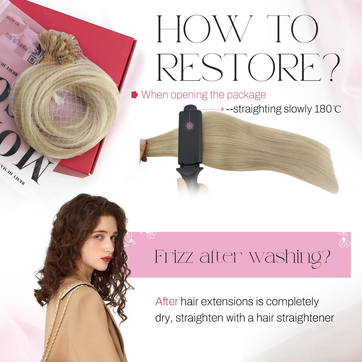 Moresoo K Tip Hair Extensions 50 strands in a set