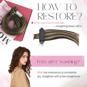 Moresoo K Tip Hair Extensions Caramel Brown strands