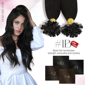 Moresoo K Tip Hair Extensions in a professional salon setting