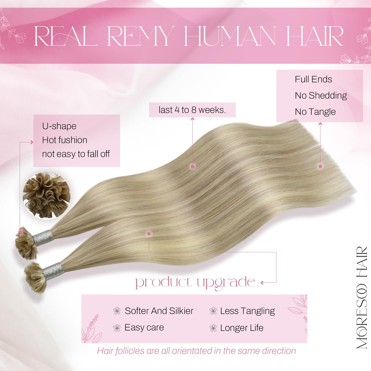 Moresoo K Tip Hair Extensions packaging