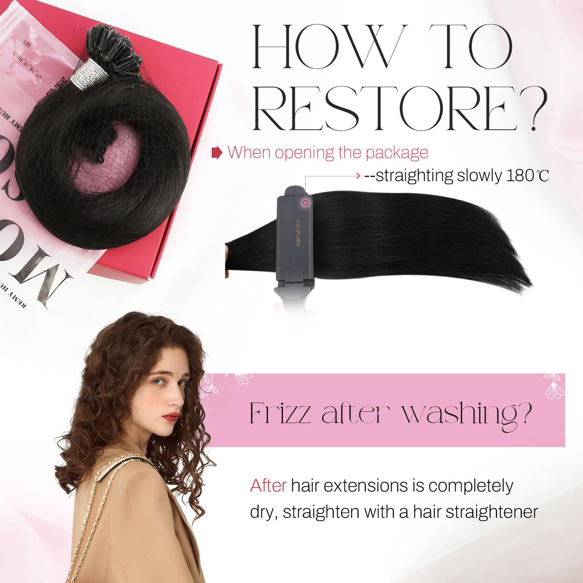 Moresoo K Tip Hair Extensions showing natural integration