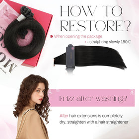 Moresoo K Tip Hair Extensions showing natural integration