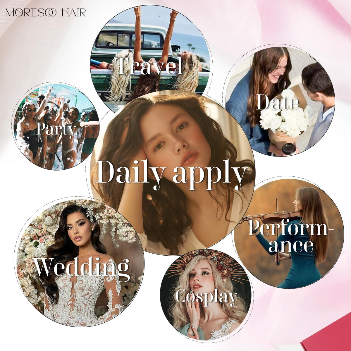 Moresoo K Tip Hair Extensions with heat styling tools