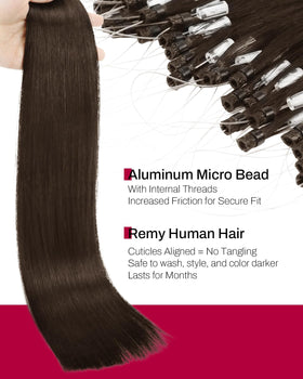 Moresoo Micro Link Hair Extensions close-up of strands