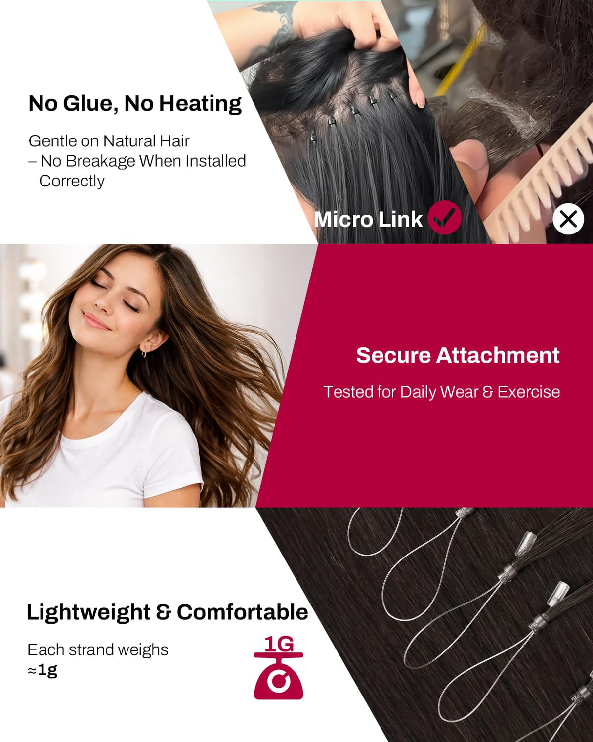 Moresoo Micro Link Hair Extensions packaging