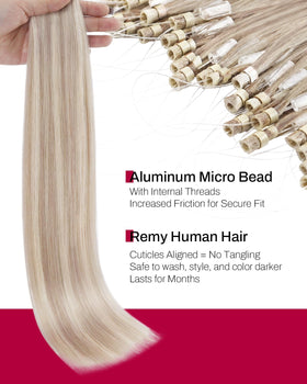 Moresoo Micro Loop Hair Extensions close-up of strands