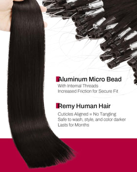 Moresoo Micro Loop Hair Extensions close-up of strands