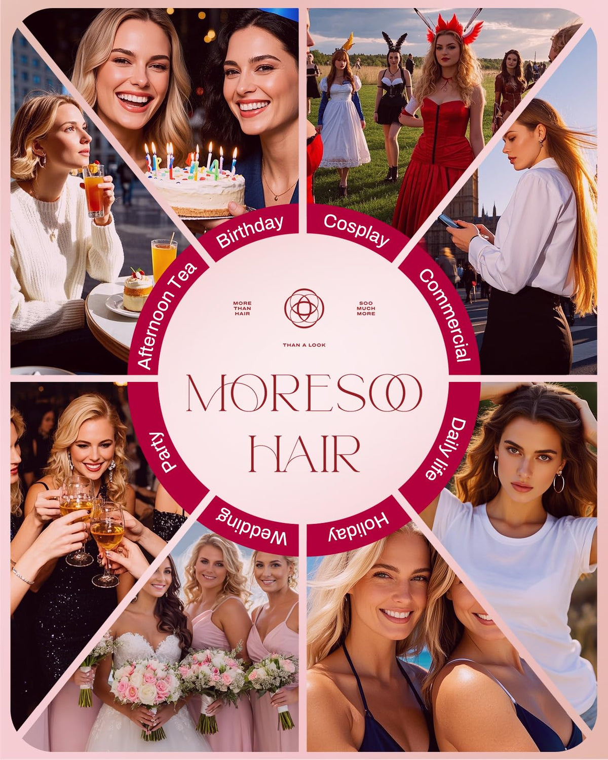 Moresoo Nano Bead Hair Extensions with styling tools