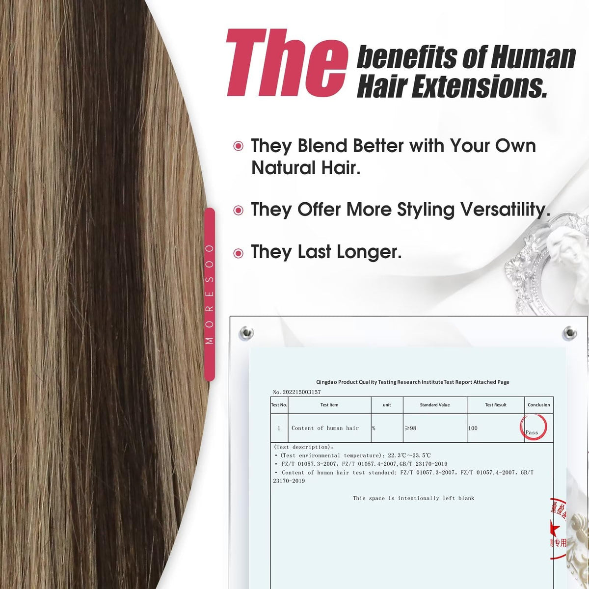 Moresoo Ombre Tape in Hair Extensions close-up of the tape