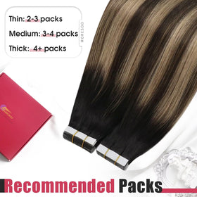 Moresoo Ombre Tape in Hair Extensions in natural lighting