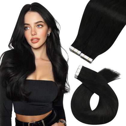 Moresoo Tape Extensions Real Human Hair 14in front view