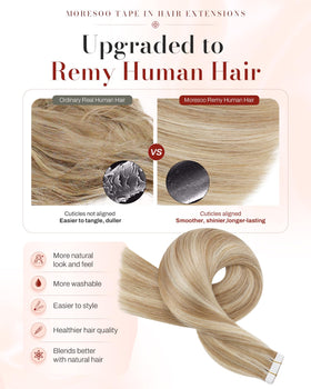Moresoo Tape Hair Extensions packaging with 40 pieces