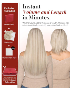 Moresoo Tape In Extensions Ash Blonde lifestyle scene