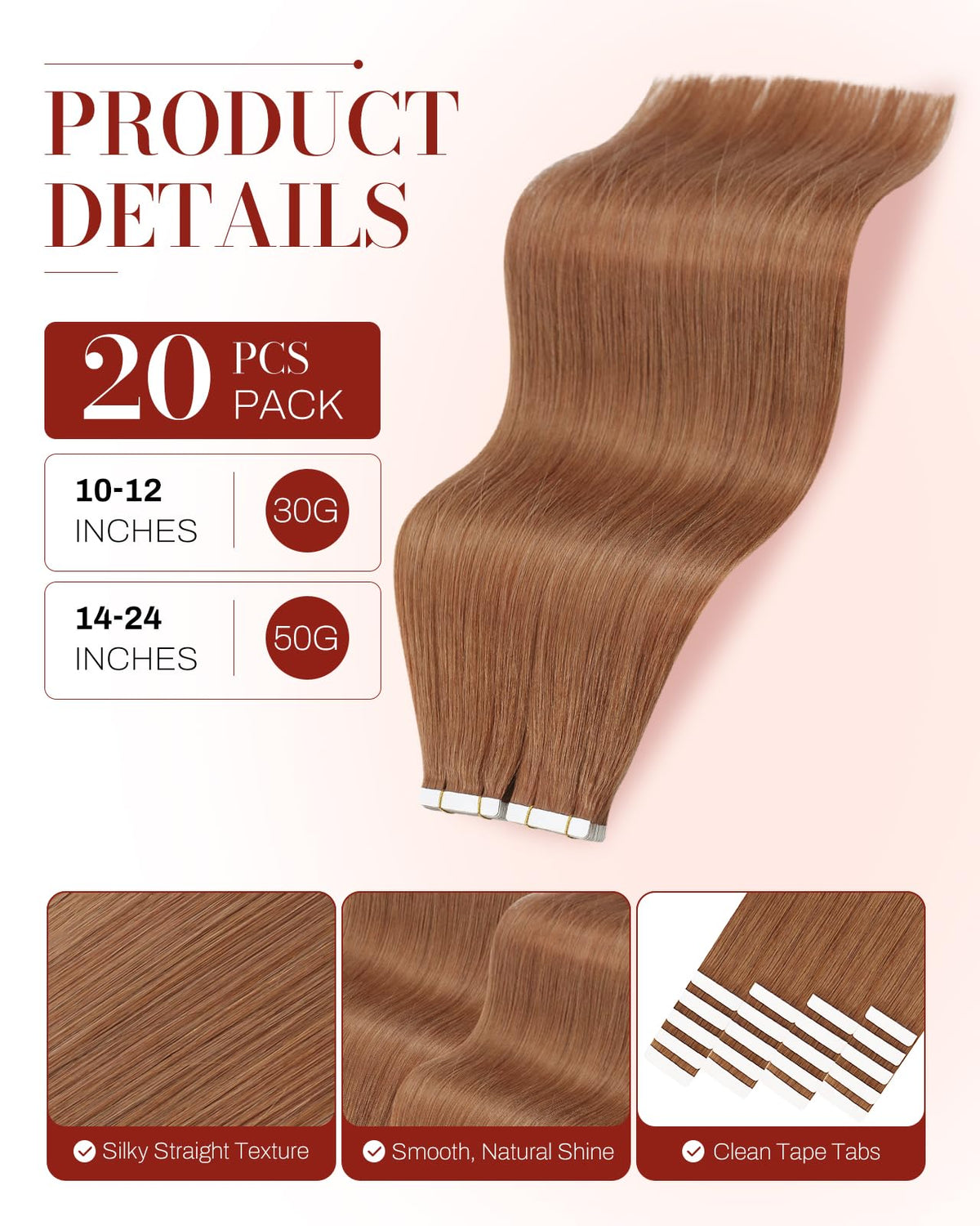 Moresoo Tape in Hair Extensions close-up of tape