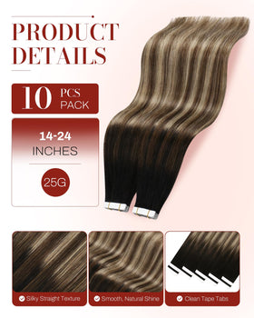 Moresoo Tape In Hair Extensions close-up of weft