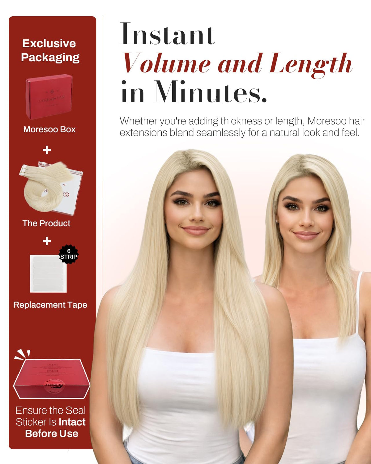 Moresoo Tape-In Hair Extensions in a salon setting