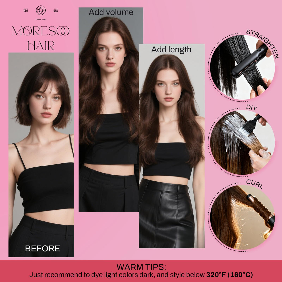 Moresoo Tape-In Hair Extensions installation process
