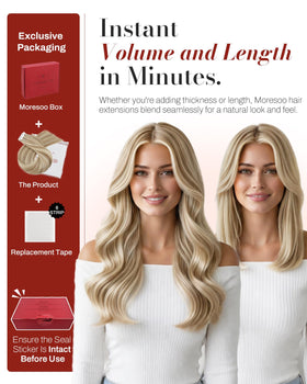 Moresoo Tape in Hair Extensions side view