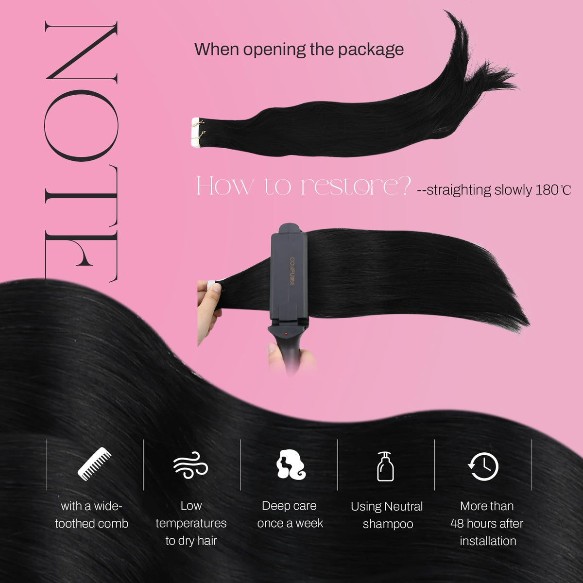Moresoo Tape-In Hair Extensions styled in loose waves