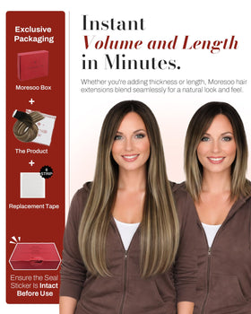Moresoo Tape In Human Hair Extensions in different hairstyles