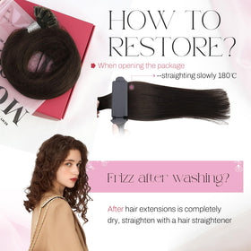 Moresoo U Tip Hair Extensions Dark Brown close-up of strands