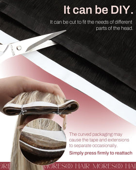 Moresoo Weft Tape in Extensions 16 Inch side view