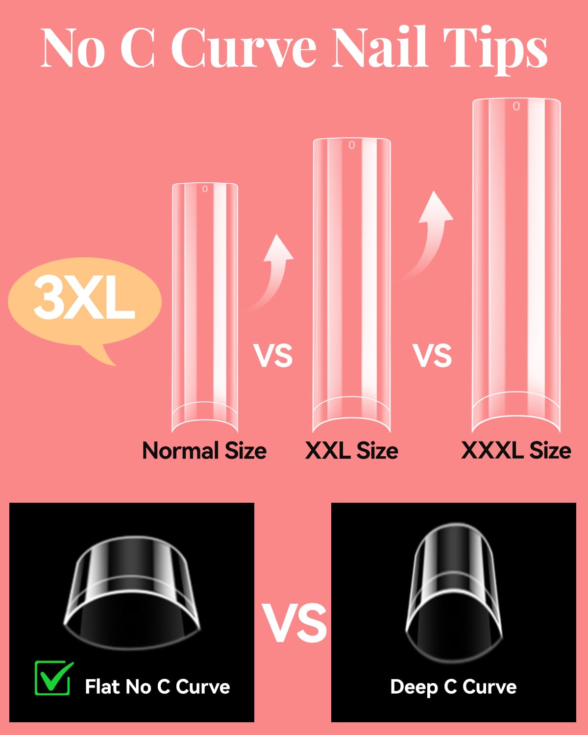 MORGLES 3XL Square Nail Tips with tools for manicure