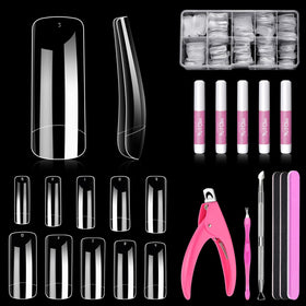 MORGLES 500 Pcs Clear Acrylic Nail Tips full view