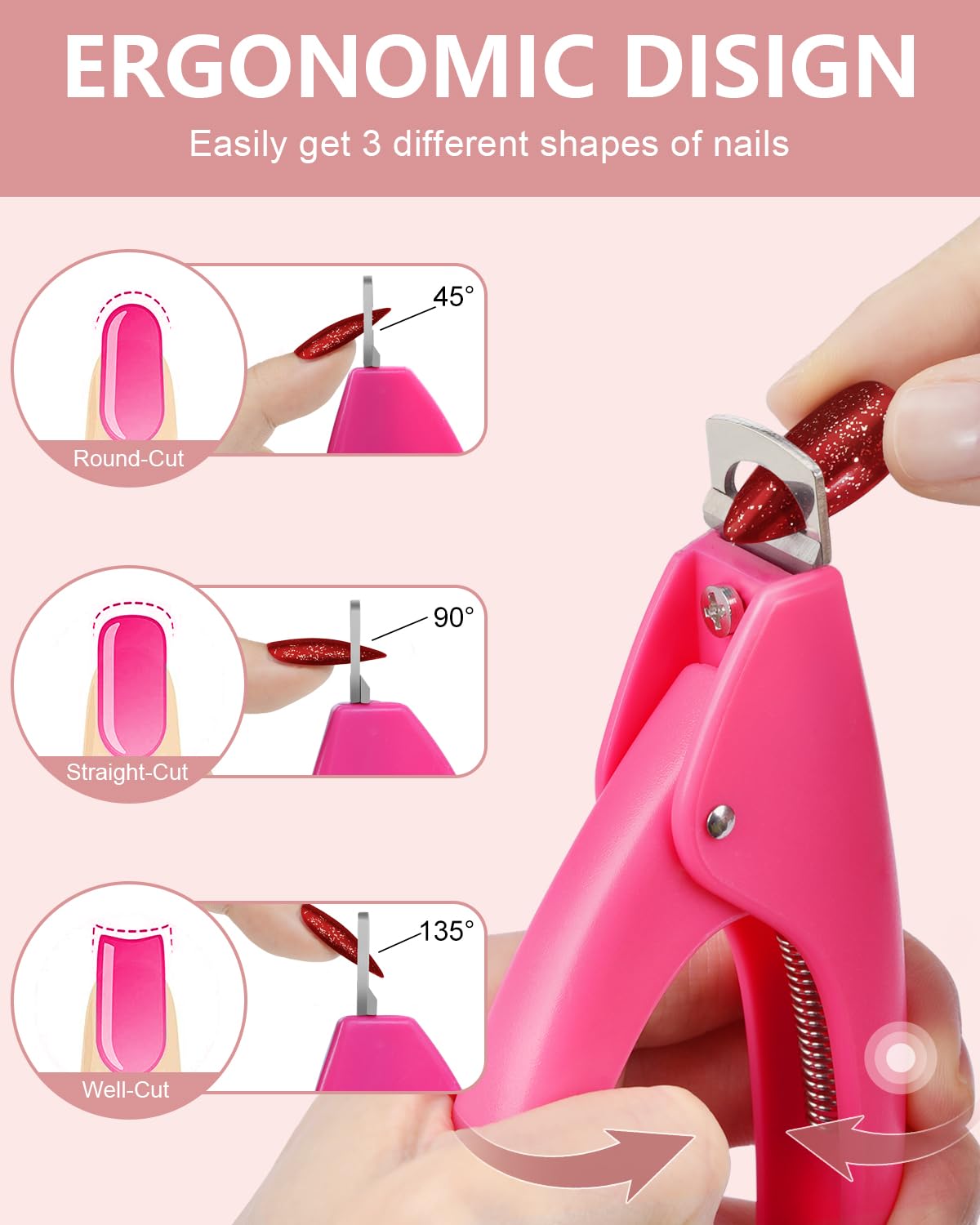 MORGLES Clear Almond Nail Tips with glue and clipper
