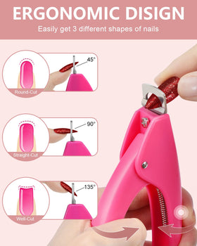 MORGLES Clear Almond Nail Tips with glue and clipper