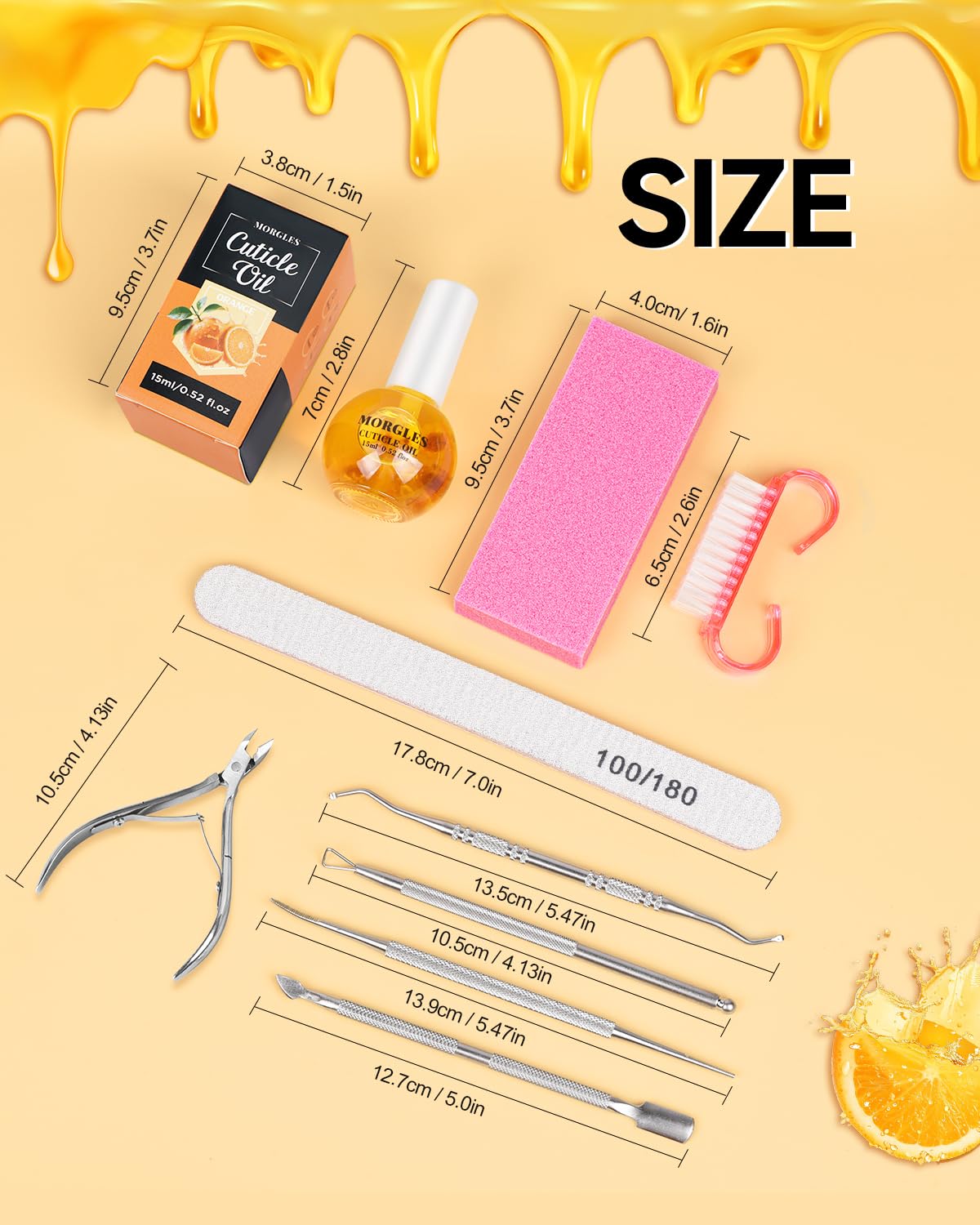 MORGLES nail files and buffers arranged neatly in the kit