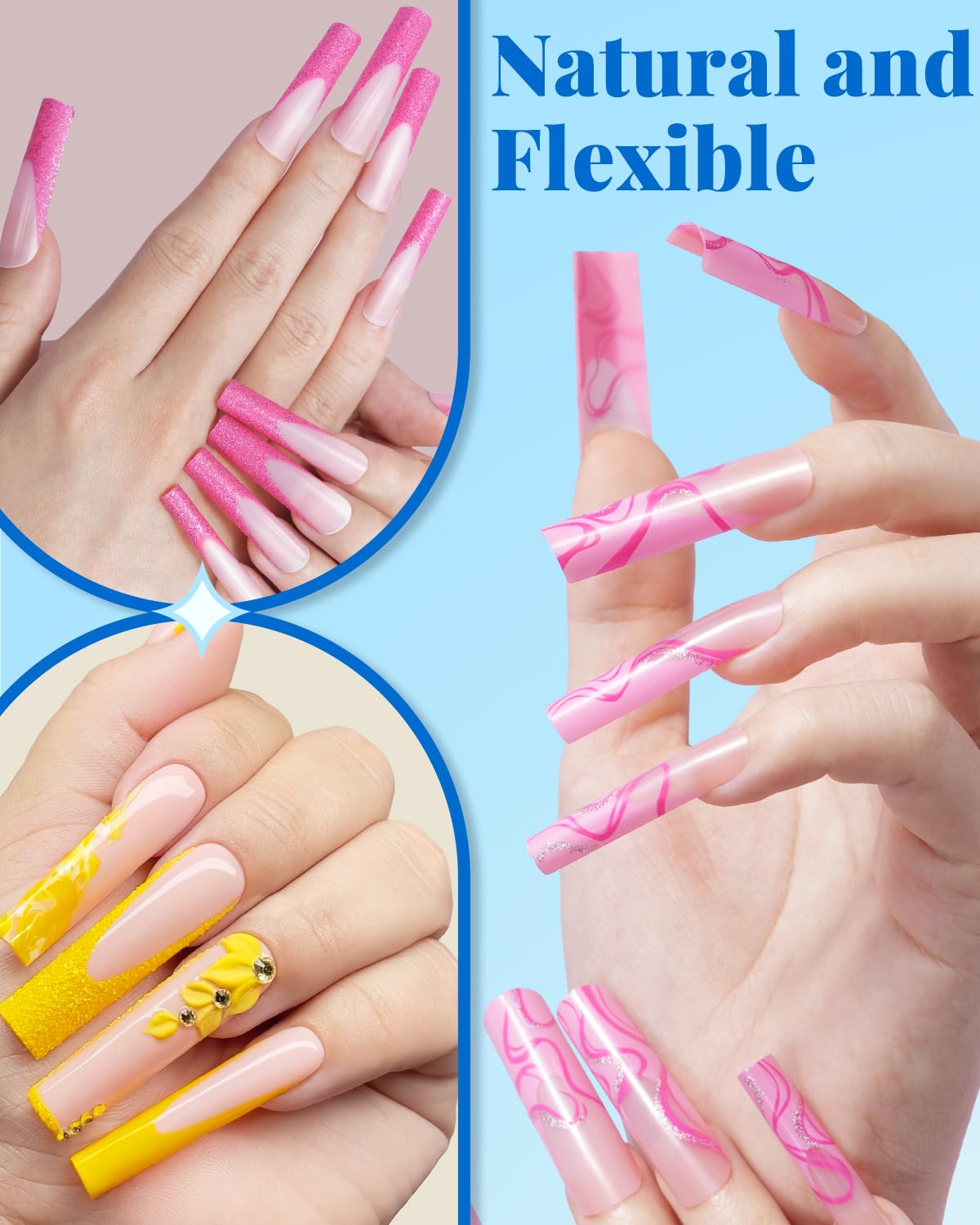 MORGLES nail tips in packaging showing all included items
