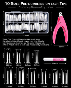 MORGLES nail tips kit contents including glues and files