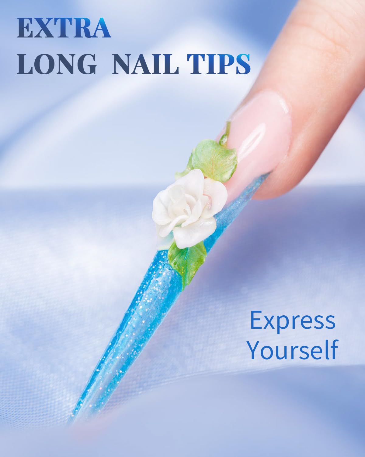 MORGLES nail tips set showing clear glossy finish