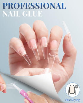 MORGLES nail tips with glues and files included