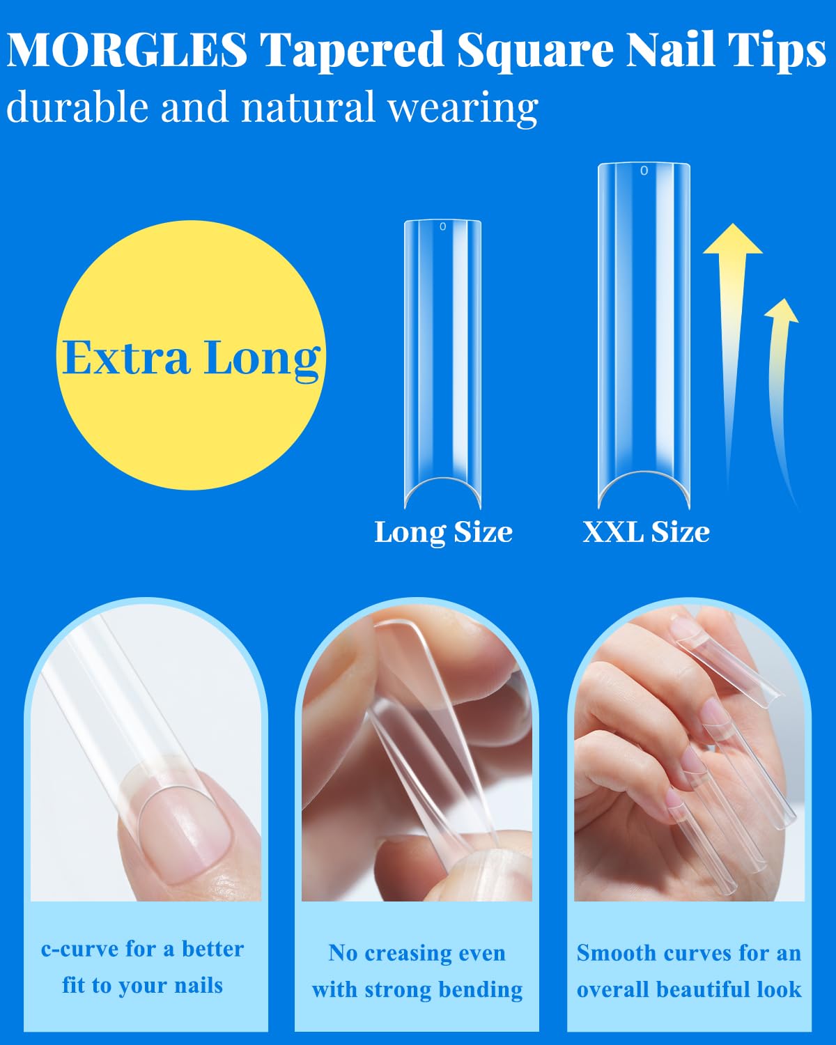 MORGLES nail tips with included glues and tools