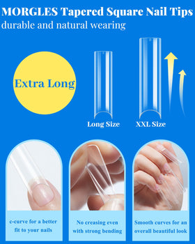 MORGLES nail tips with included glues and tools