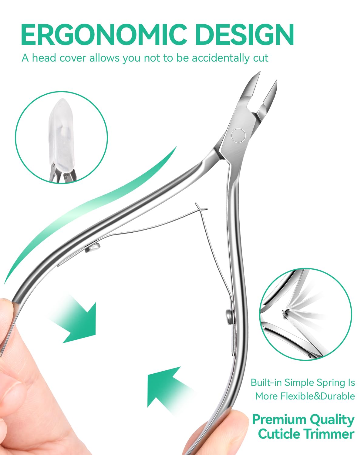 MORGLES stainless steel cuticle clipper from nail care kit