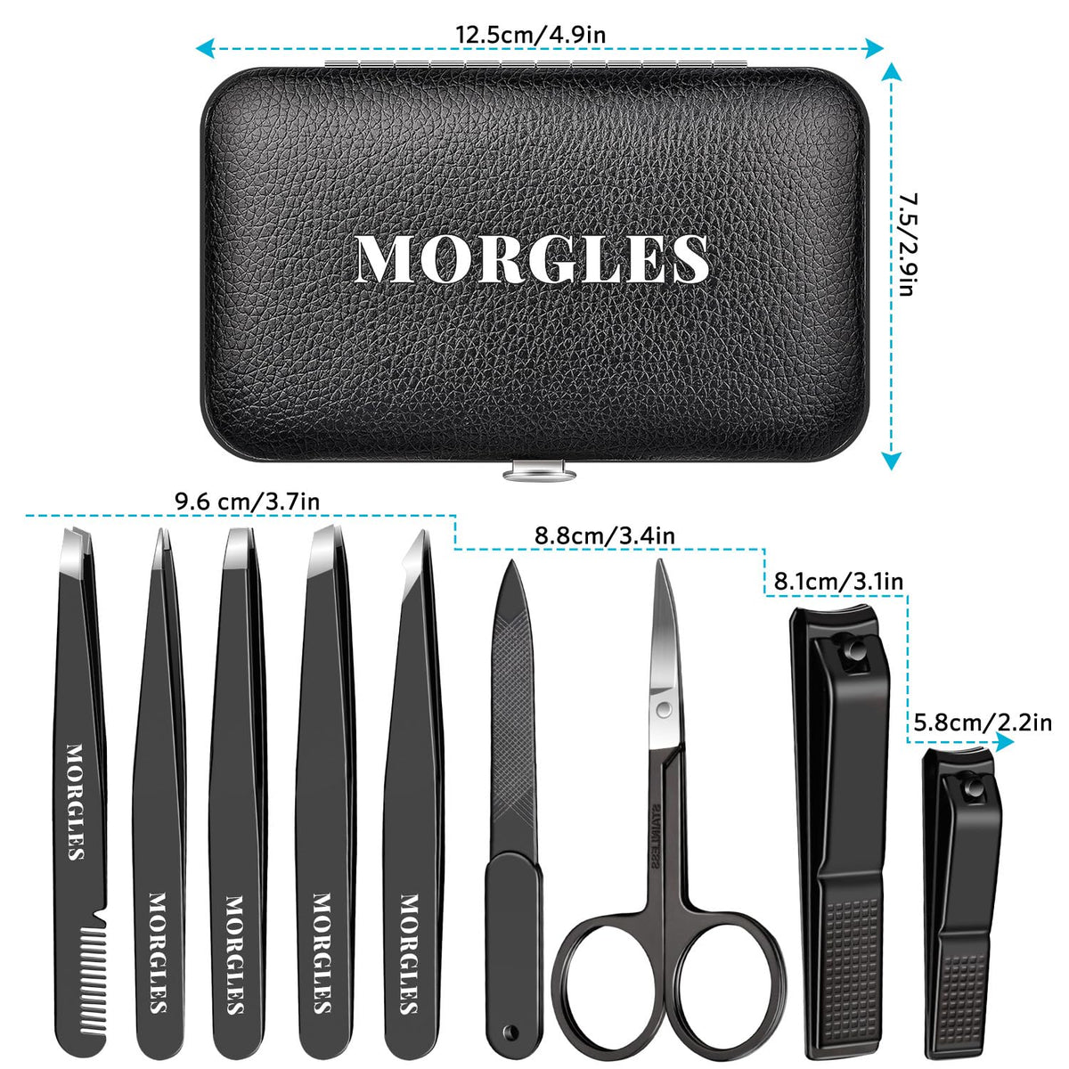 MORGLES Tweezers Set tools with matte finish