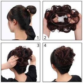 MORICA Messy Bun Hair Piece displayed on a mannequin