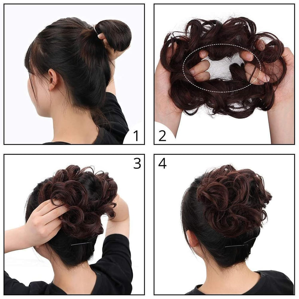 MORICA Messy Bun Hair Piece displayed with accessories