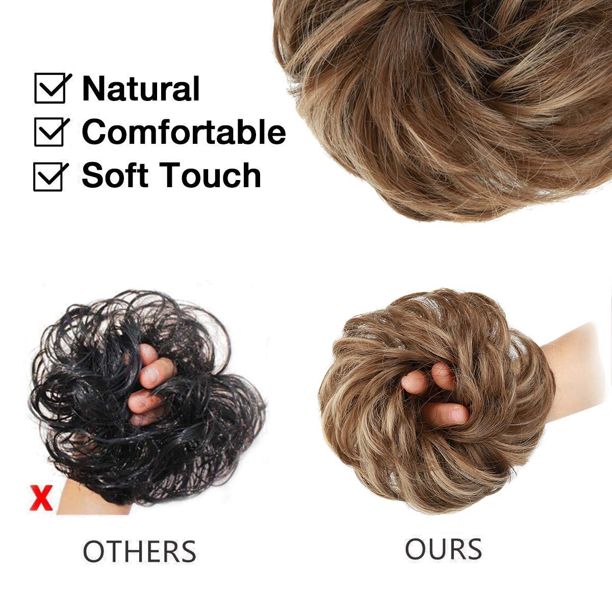 MORICA Messy Bun Hair Piece in use at a party