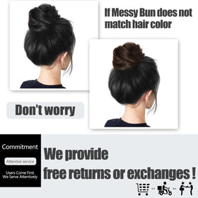 MORICA Messy Bun Hair Piece Jet Black side view