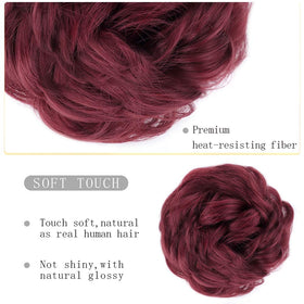 MORICA Messy Bun Hair Piece side view with adjustable tie