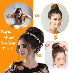 MORICA Messy Bun Hair Piece styled on a mannequin