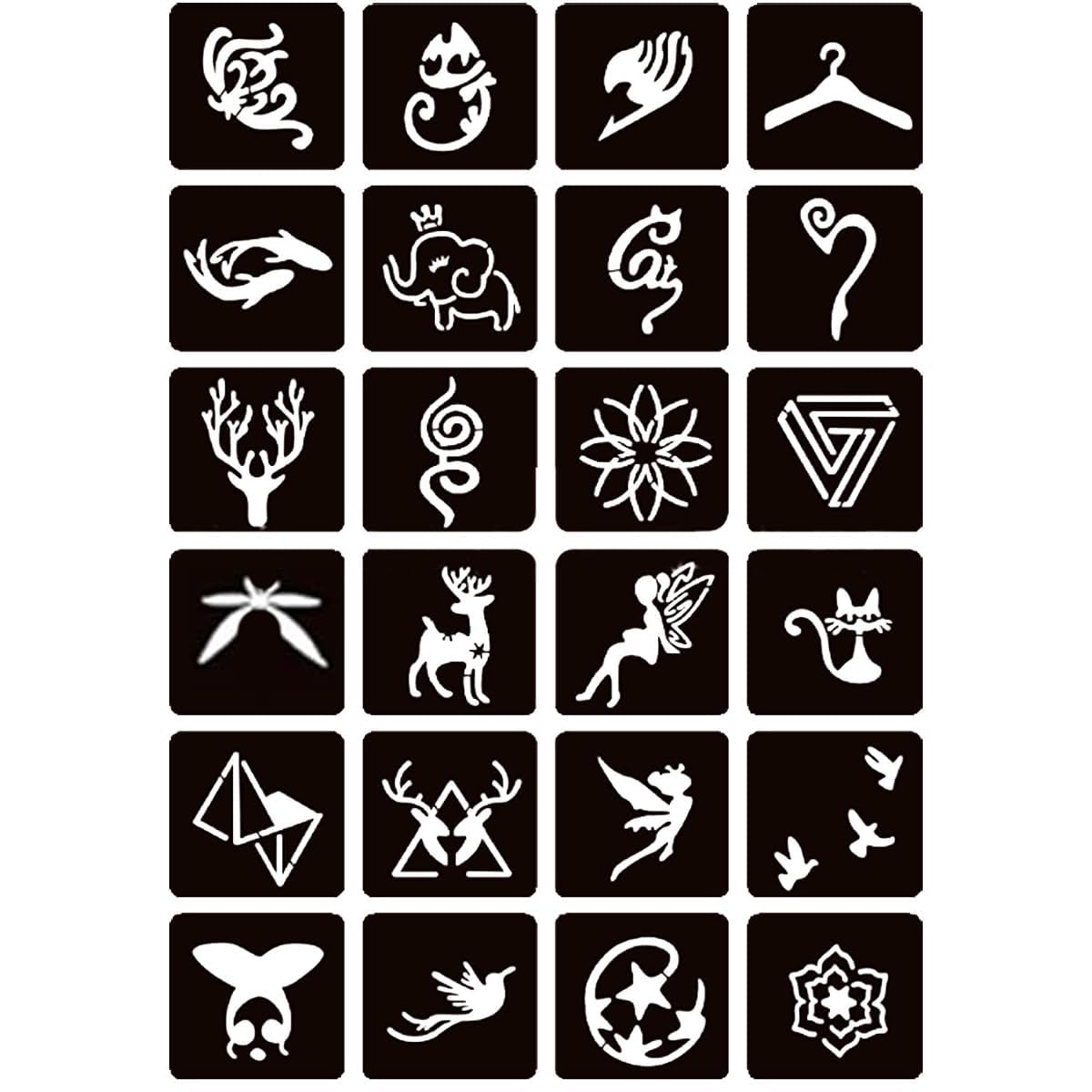 Moricher tattoo stencils laid out on a table with ink bottles