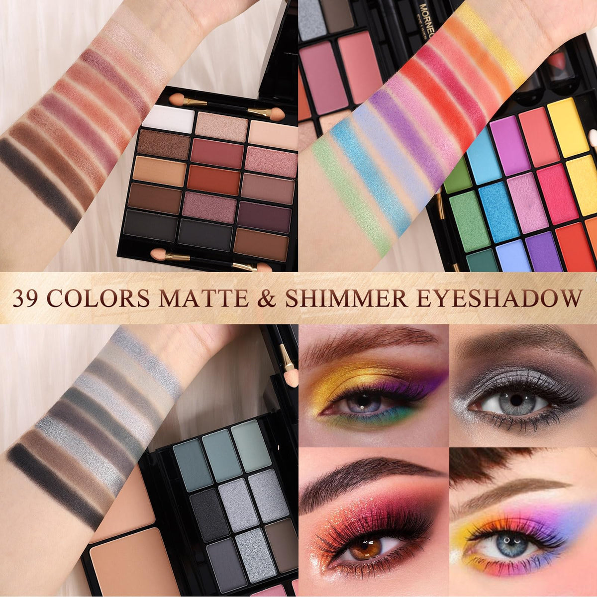 MORNECA makeup kit open displaying eyeshadows and blushes