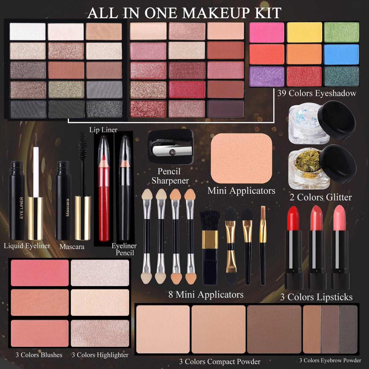 MORNECA makeup kit open showing vibrant eyeshadow and blush